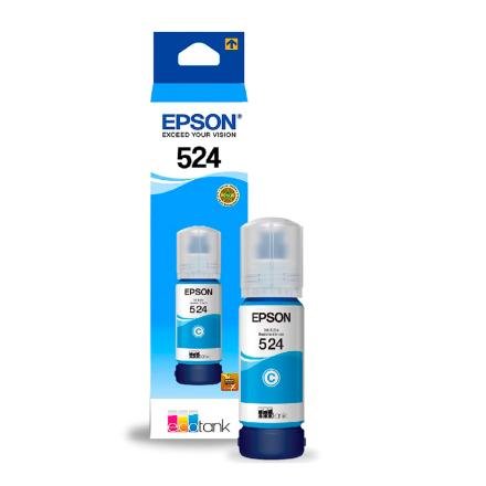 Botella de Tinta Epson 524 Cyan para Impresora EcoTank
